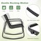 Outdoor Rocking Chair Set Black Metal Frame Breathable Fabric Coffee Table